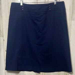 JM Collection Blue A-Line Midi Skirt